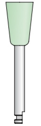 Резинка полировочная Kenda ЧАША  зеленая (средняя) для углового наконечника , 1 шт 