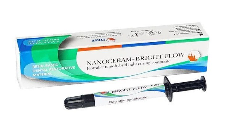 Наноцерам-Брайт / Nanoceram-Bright Flow (A3) - жидкотекучий наногибридный композитный материал (2г), DMP / Греция