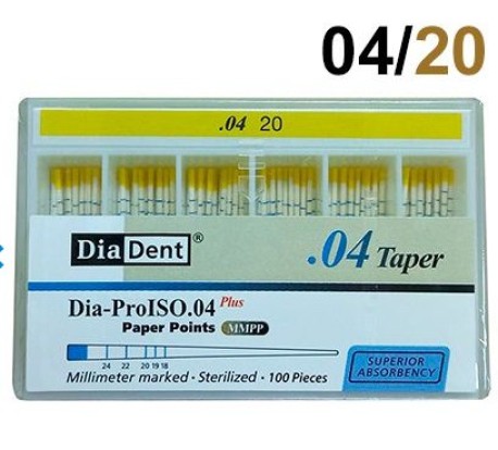 Бумажные штифты DiaDent 04 №20, (100шт), DiaDent / Корея