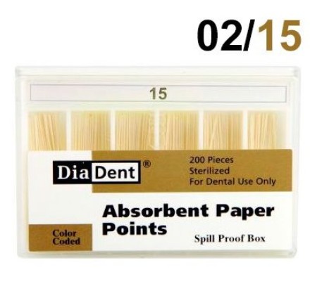 Бумажные штифты DiaDent 02 №15, (200шт), DiaDent / Корея