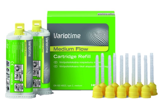 Вариотайм / Variotime Medium Flow - А - силикон, коррегирующий слой, средней вязкости, (2*50мл), Heraeus Kulzer / Германия
