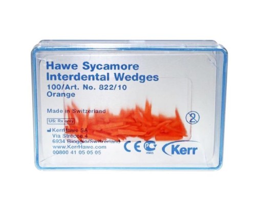 Клинья деревянные Sycamore Interdental wedges - оранжевые (100шт), Kerr / США